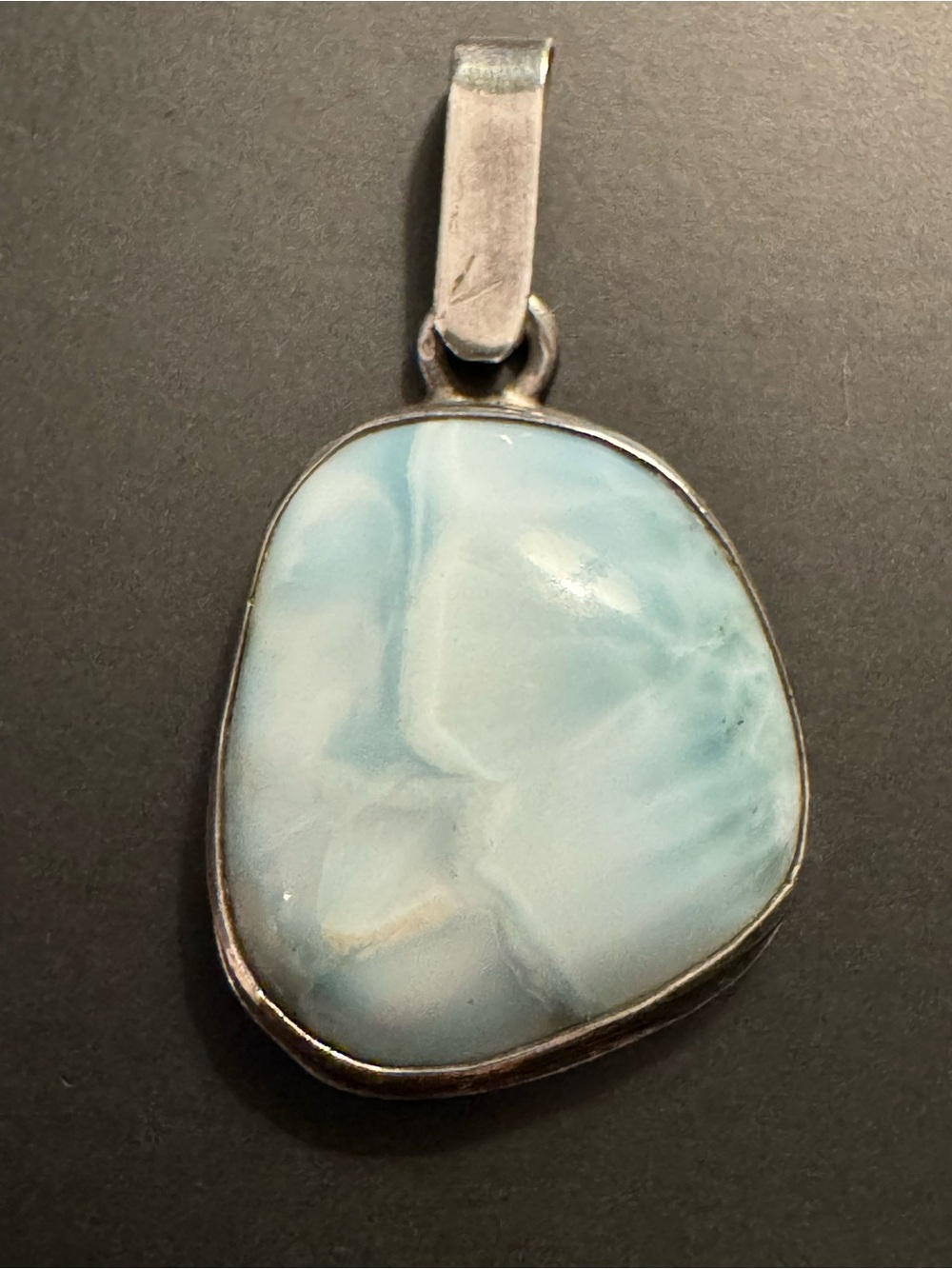 Sterling Silver Larimar Pendant - Blue Caribbean Gemstone